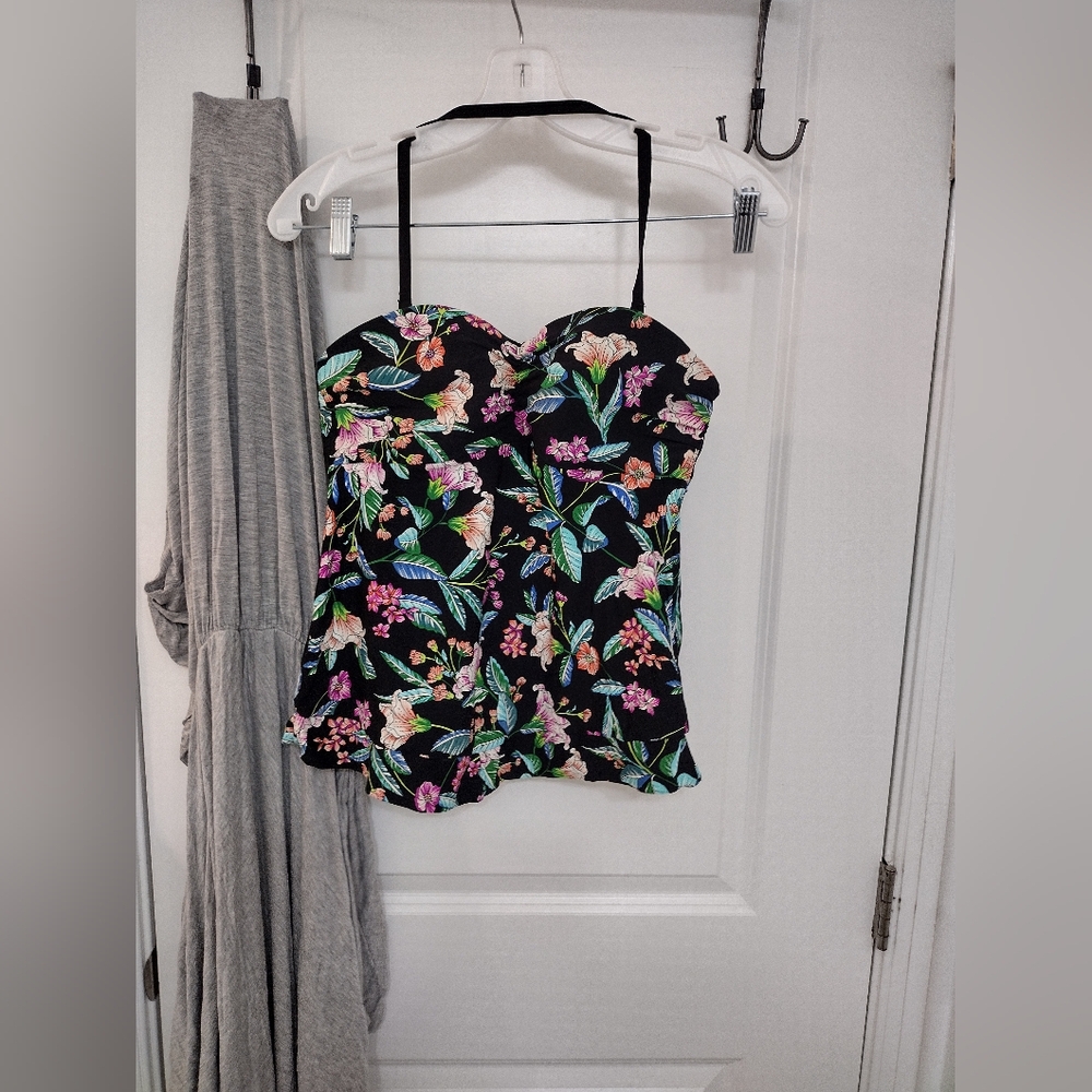 Floral Black Swim Camisole